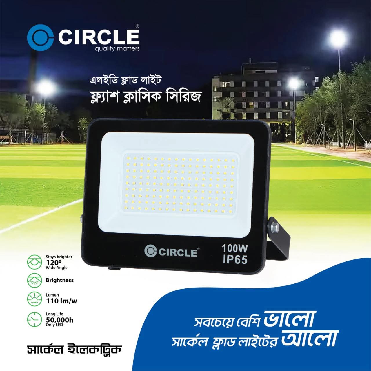 100 Watt LED ফ্লাড লাইট --- সার্কেল