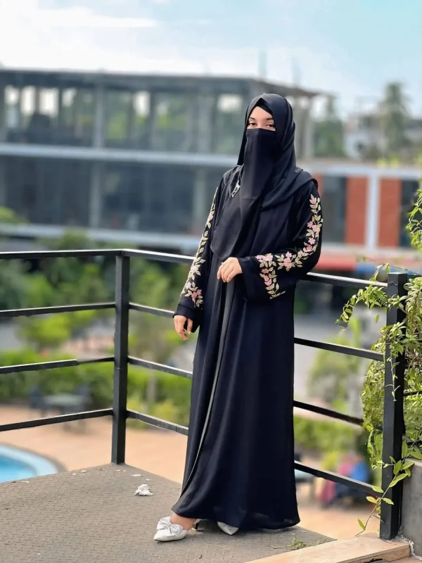 Premium Quality Dubai Cherry Ambroydari Work Borka