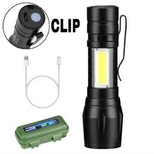 Recharge-able Flashhlight Torch LED USB Portable Torches 3 Modes Mini