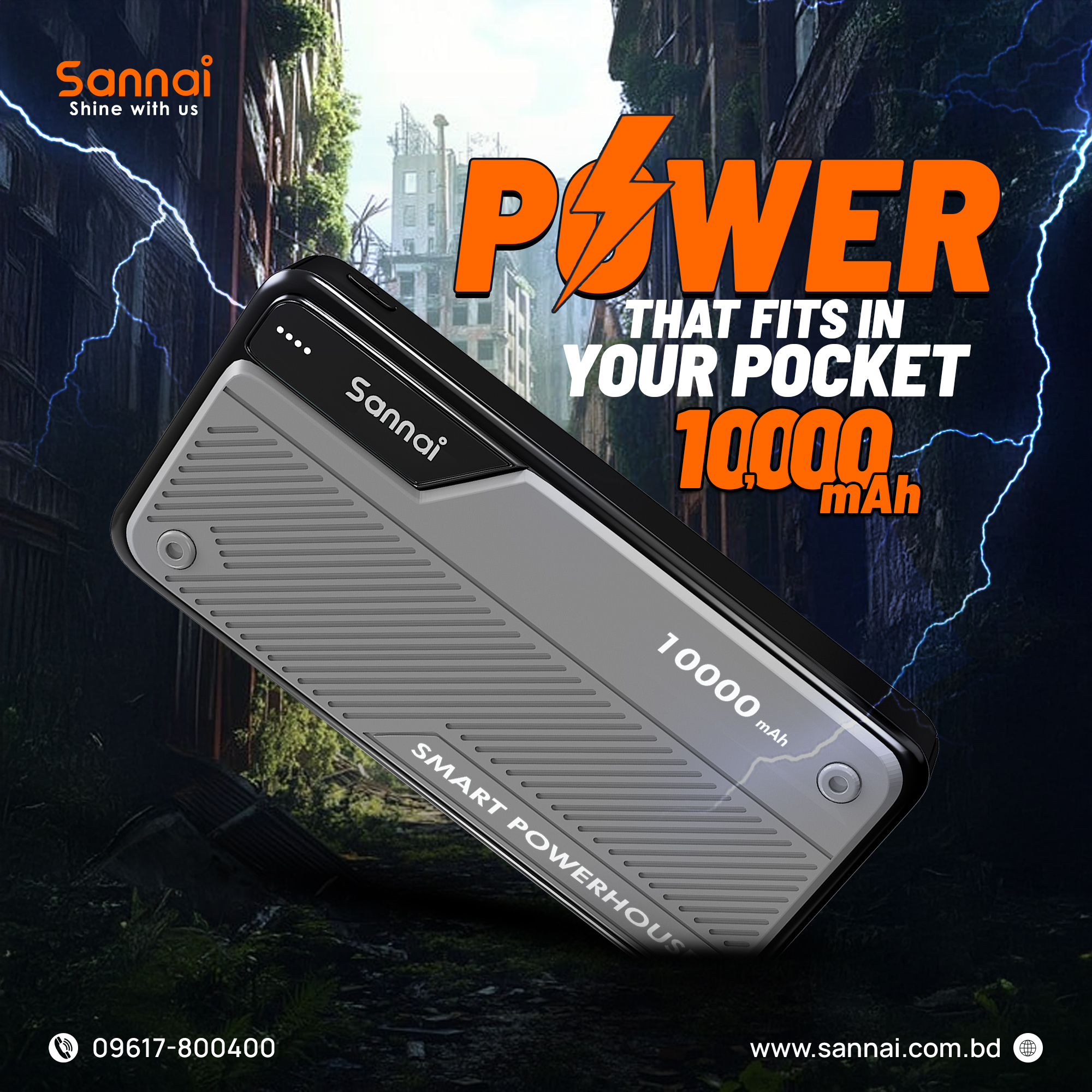 Sannai - Sp- 17 পাওয়ার ব্যাংক 10000 mAh