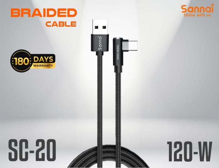 SC-20 Sannai 120 watt Type C চার্জিং কেবল