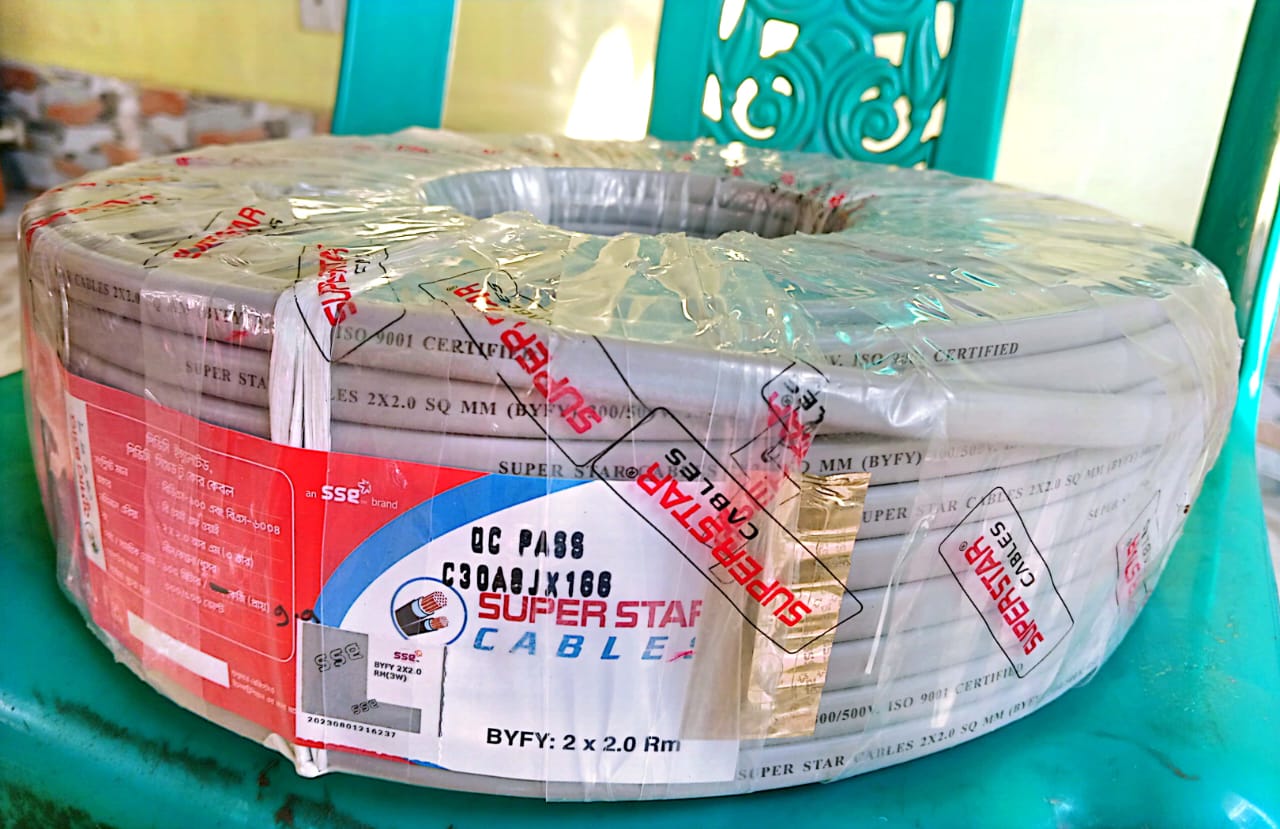SUPER STAR CABLES BYFY GRAY 2x2.0 RM  3W--১ গজ