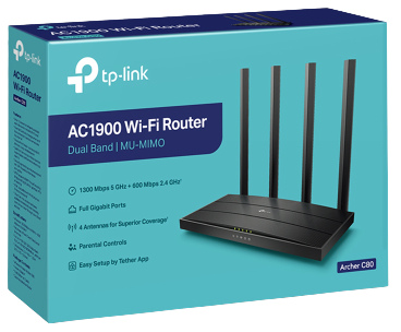 TP-Link Archer C80 AC1900 ওয়্যারলেস গিগাবাইট  Wi-Fi রাউটার
