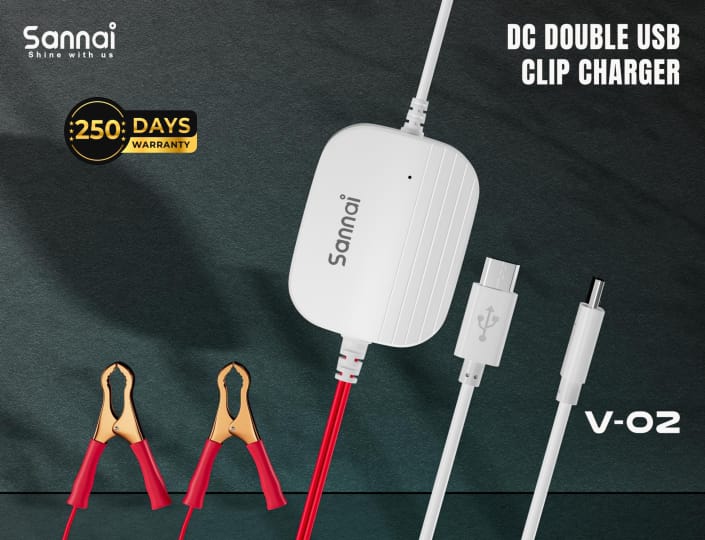 V-2 Sannai ডি সি চার্জার Type-B + ডাবল USB