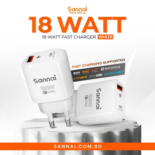 W-100 ( 18 Watt ) Sannai চার্জার Type-B