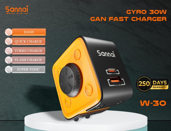 W 30 Gyro ( 30 Watt ) Sannai Gan Fast চার্জার